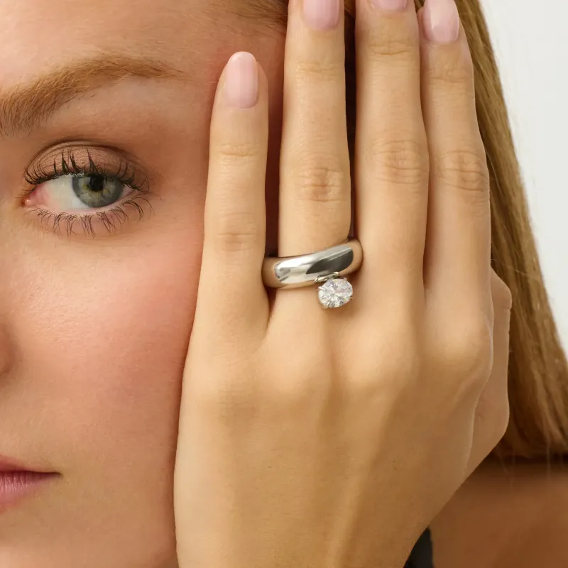 Anillo dorado mujer con cristal Frost | Radiant