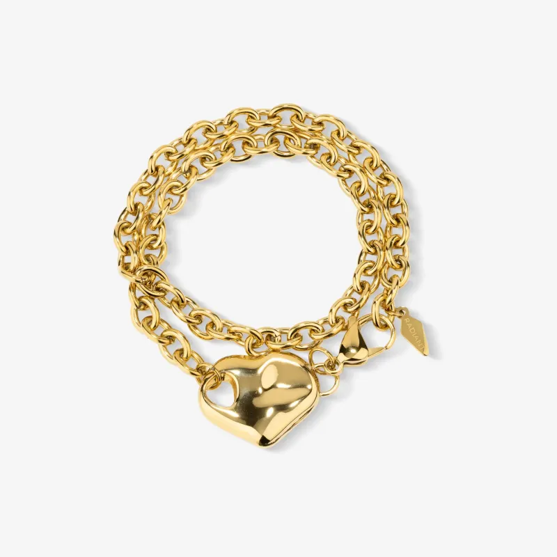 Pulsera dorada mujer corazón Center | Radiant