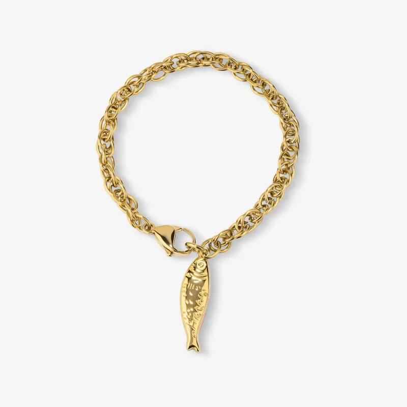 Pulsera dorada mujer con pez Sea | Radiant
