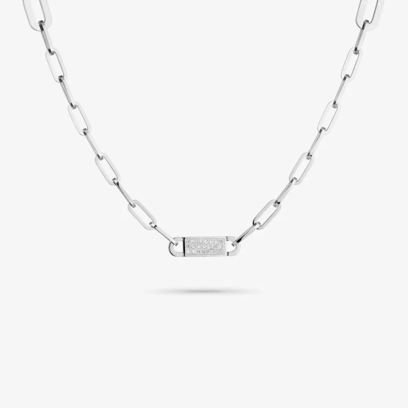 Collar plateado mujer con cristal Iced | Radiant