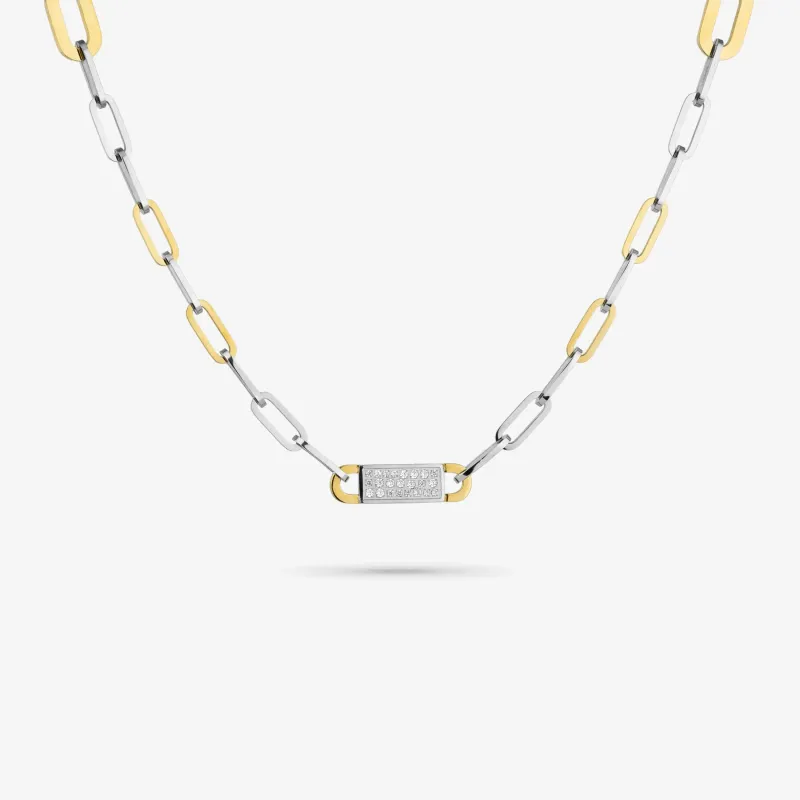 Collar bicolor mujer con cristal Iced | Radiant