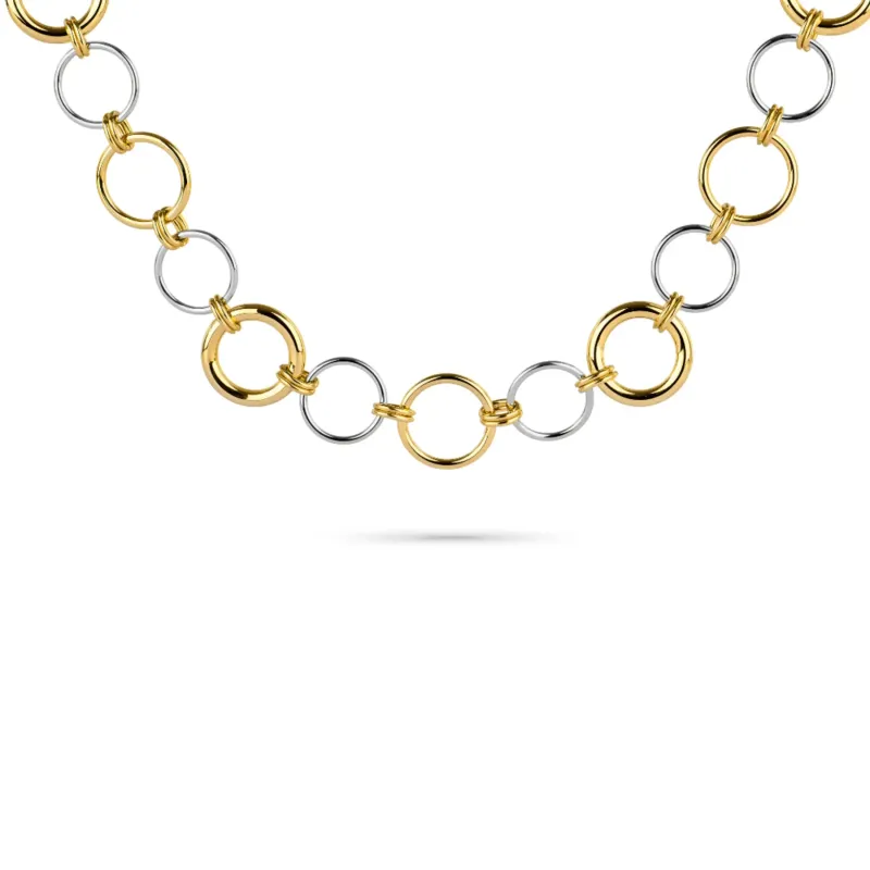 Collar bicolor mujer aros enlazados | Radiant