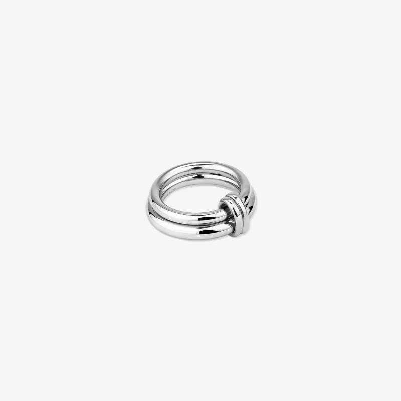 Anillo plateado mujer doble acero inoxidable | Radiant