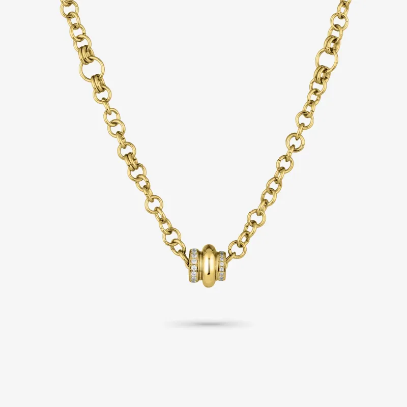 Collar dorado mujer con cristal Frost | Radiant