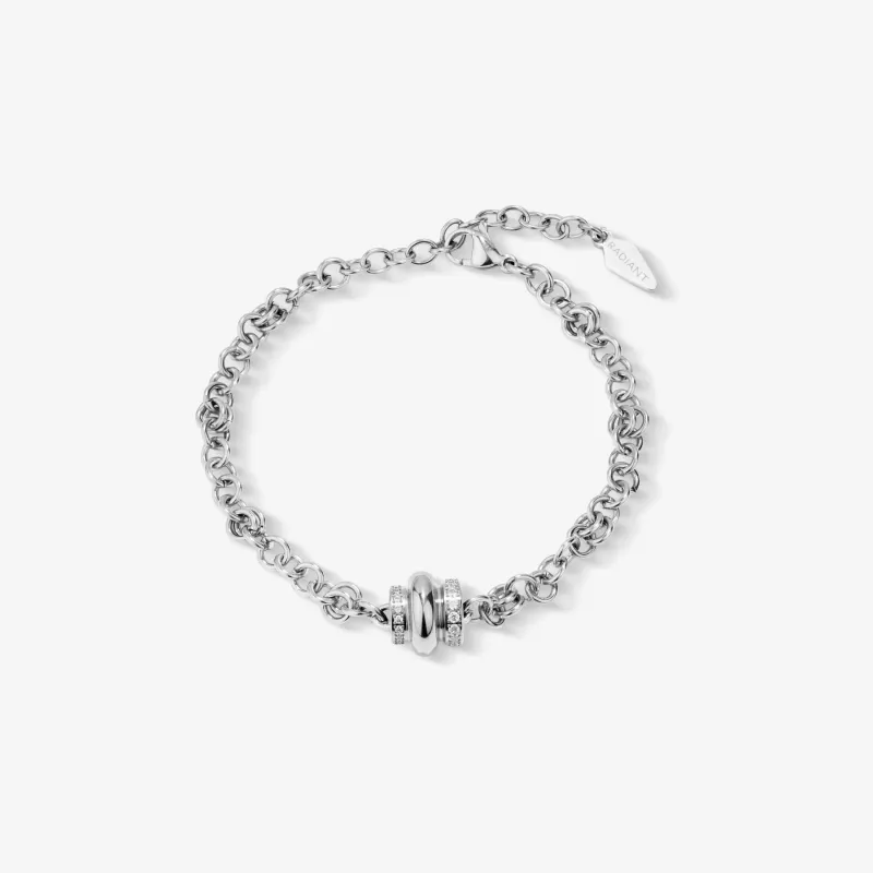 Pulsera plateada mujer con cristal Frost | Radiant