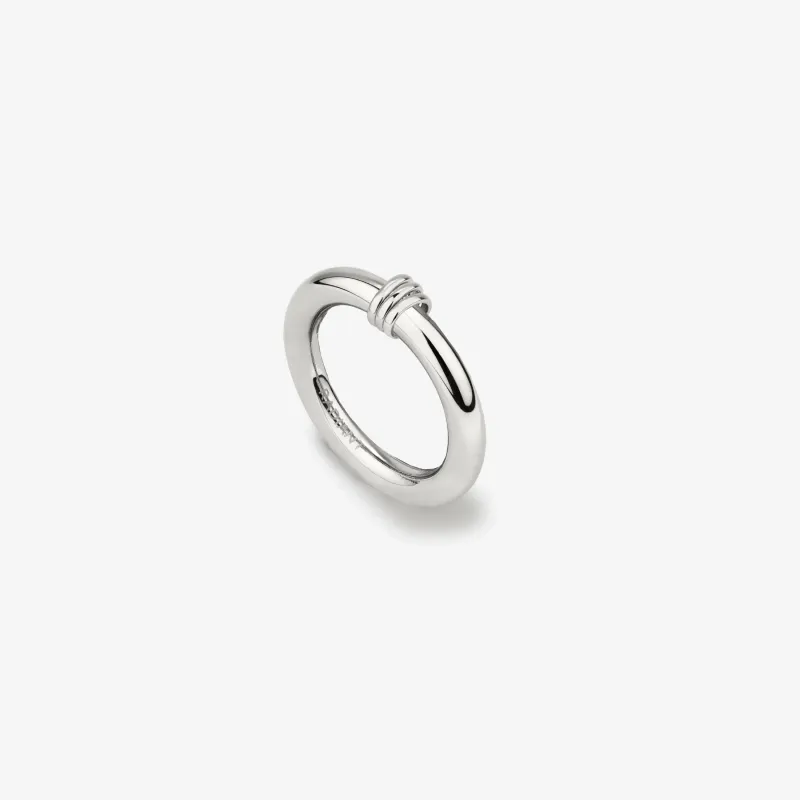 Anillo plateado mujer acero inoxidable fino | Radiant