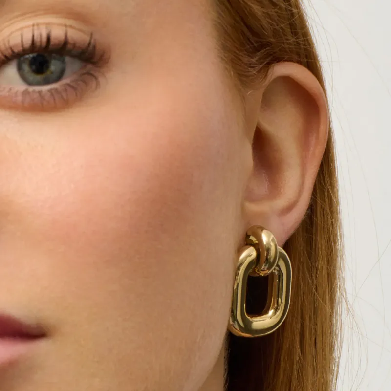 Pendientes plateados mujer aro cuadrado | Radiant