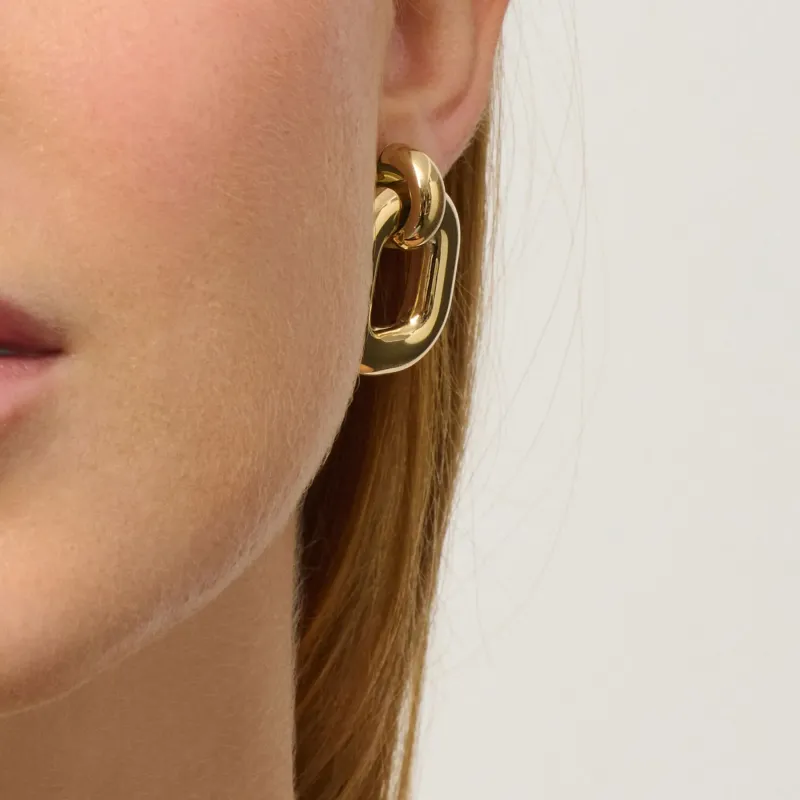 Pendientes plateados mujer aro cuadrado | Radiant