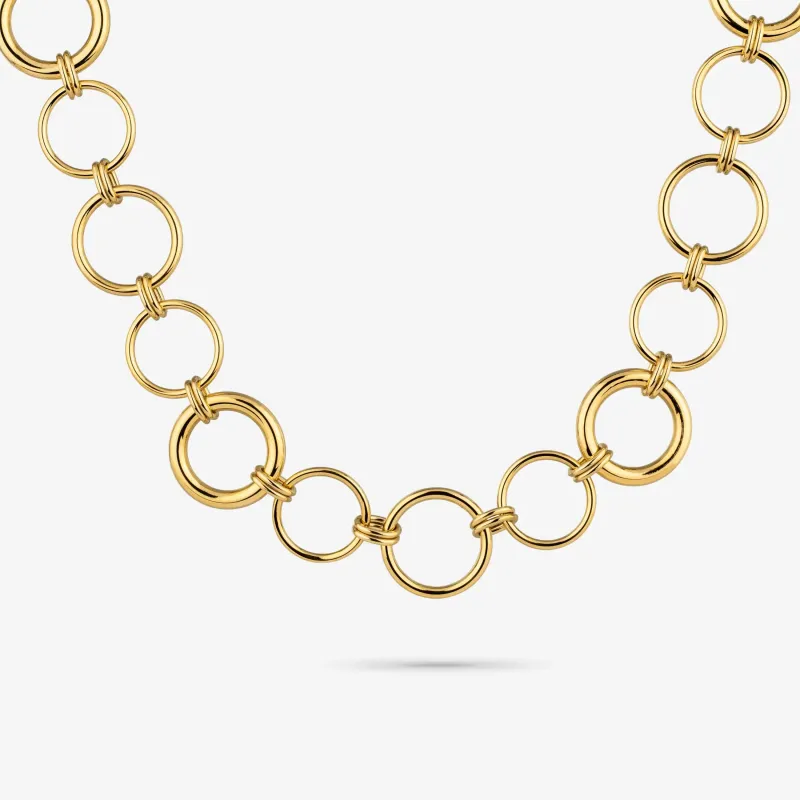 Collar dorado mujer aros enlazados | Radiant