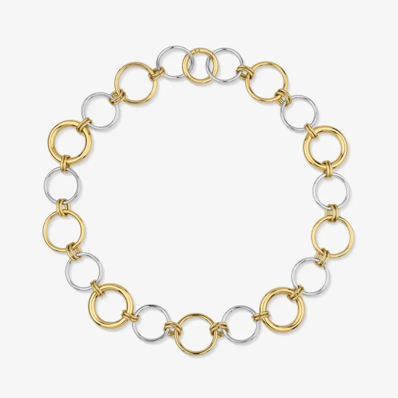 Collar bicolor mujer aros enlazados | Radiant