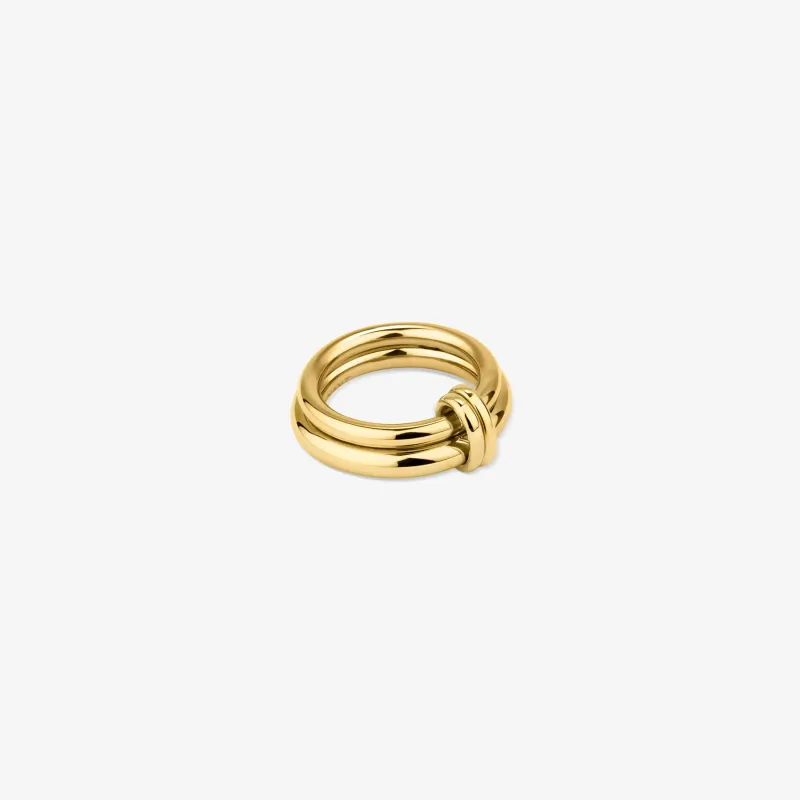 Anillo dorado mujer doble acero inoxidable | Radiant