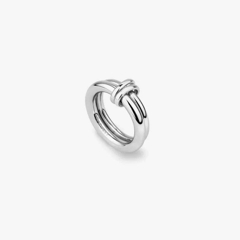 Anillo plateado mujer doble acero inoxidable | Radiant