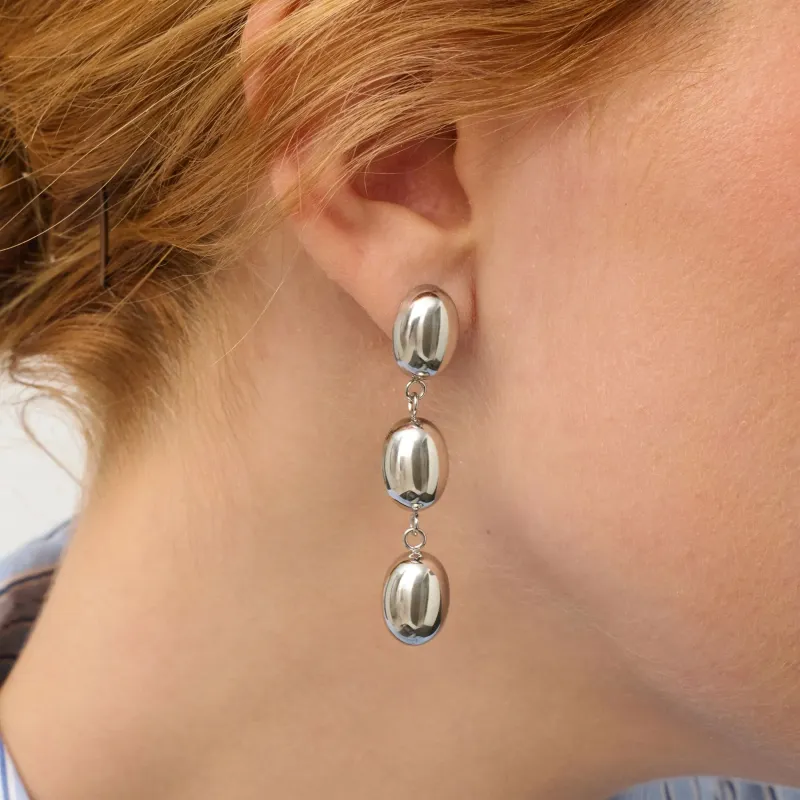 Pendientes plateados largos mujer Soulmate | Radiant