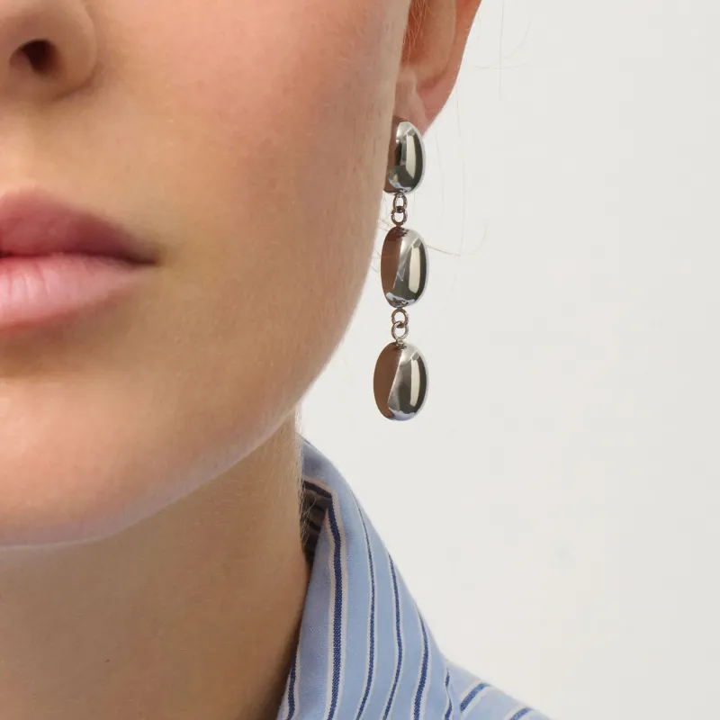 Pendientes plateados largos mujer Soulmate | Radiant