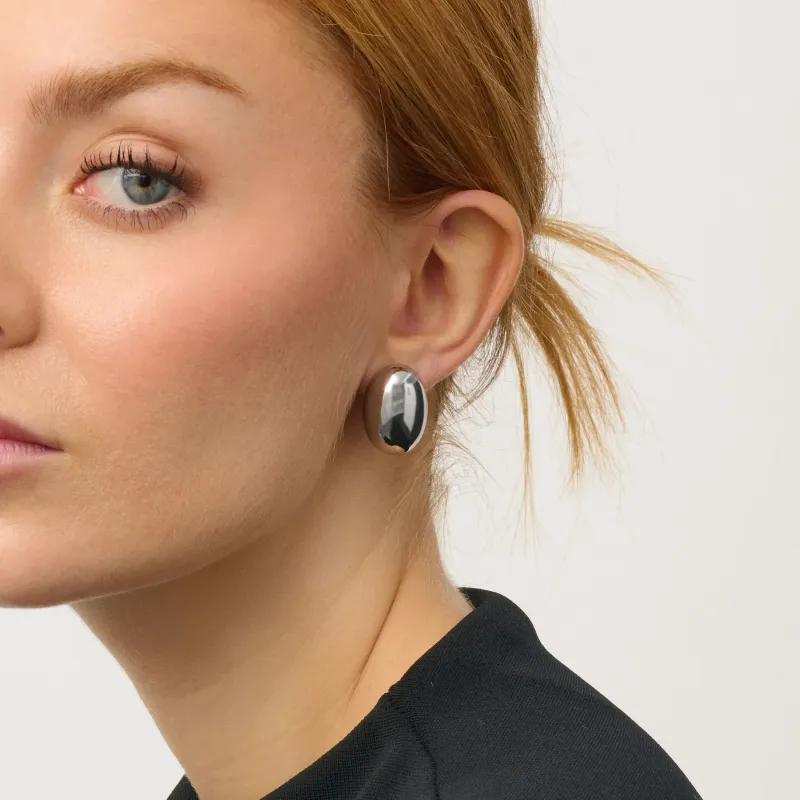 Pendientes plateados cortos mujer Soulmate | Radiant