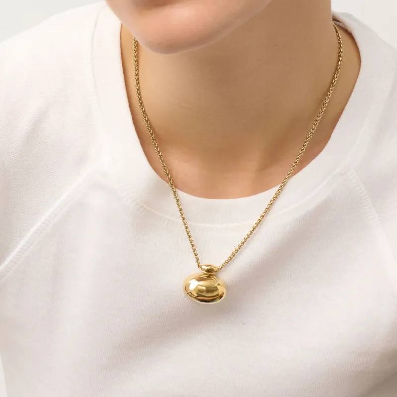 Collar dorado mujer colgante oval Soulmate | Radiant