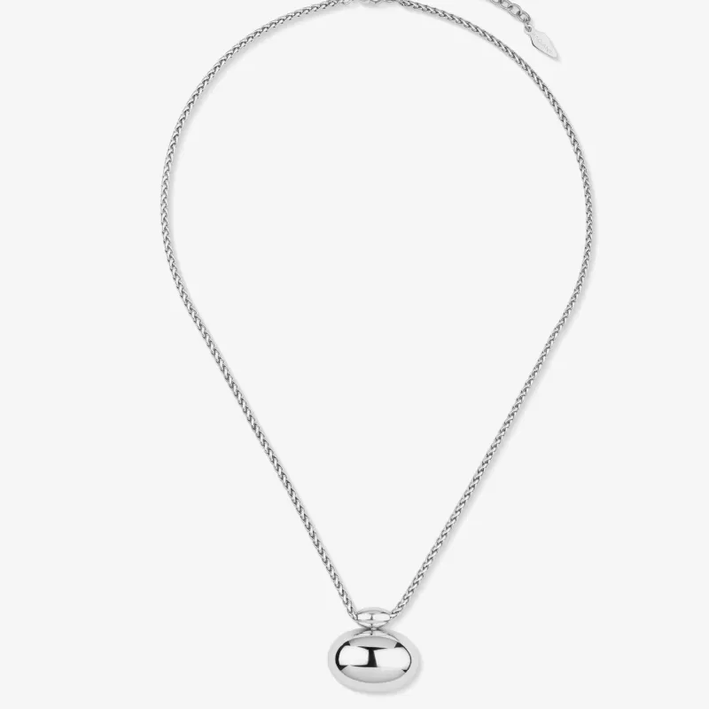 Collar plateado mujer colgante oval Soulmate | Radiant