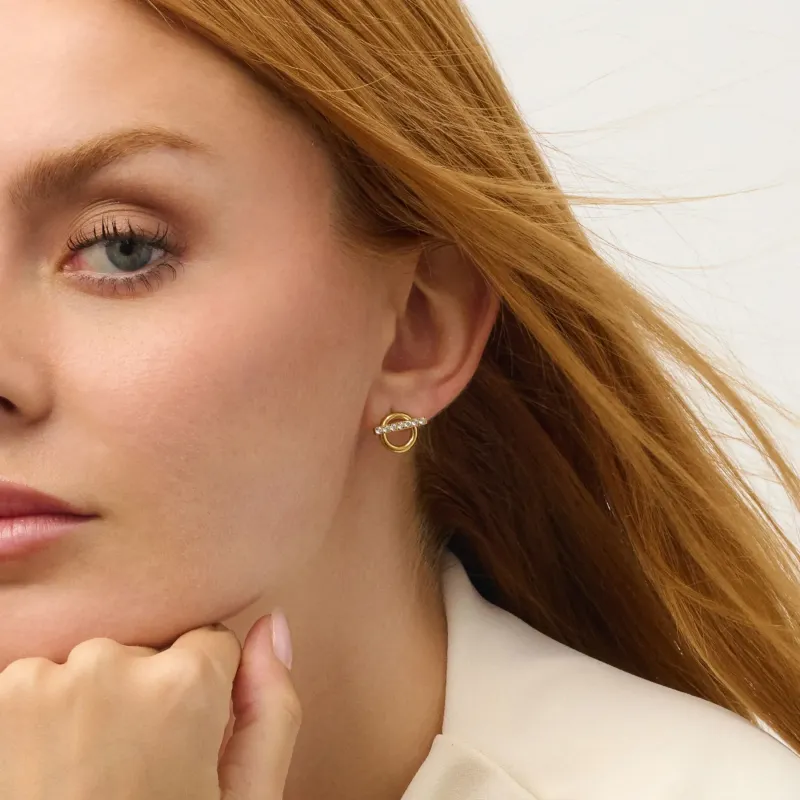 Pendientes dorados mujer con cristales Frost | Radiant