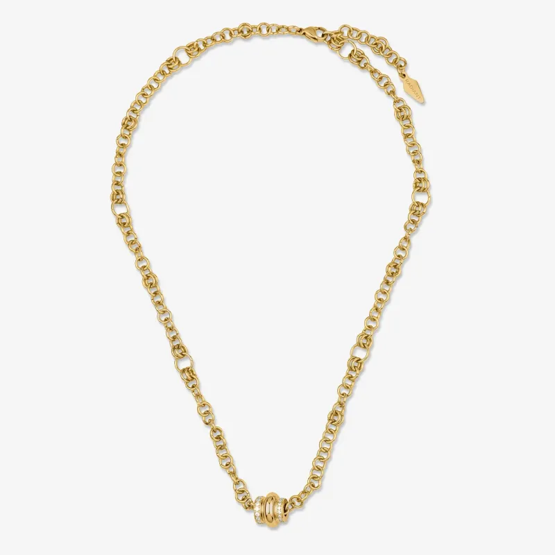 Collar dorado mujer con cristal Frost | Radiant