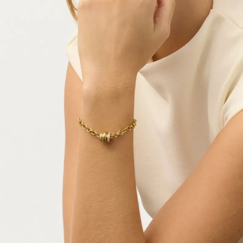 Pulsera dorada mujer con cristal Frost | Radiant