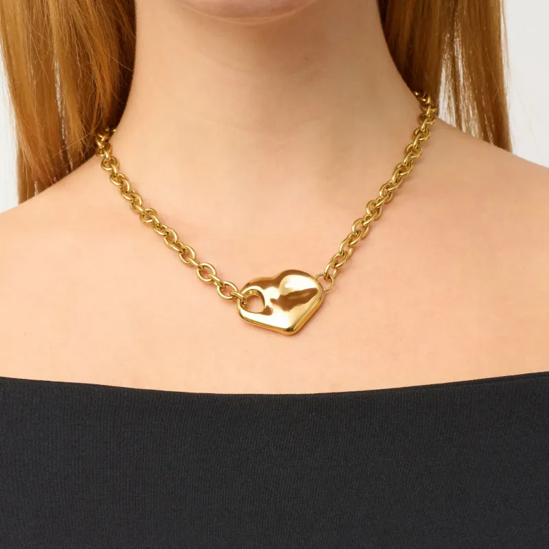 Collar dorado mujer corazón Center | Radiant