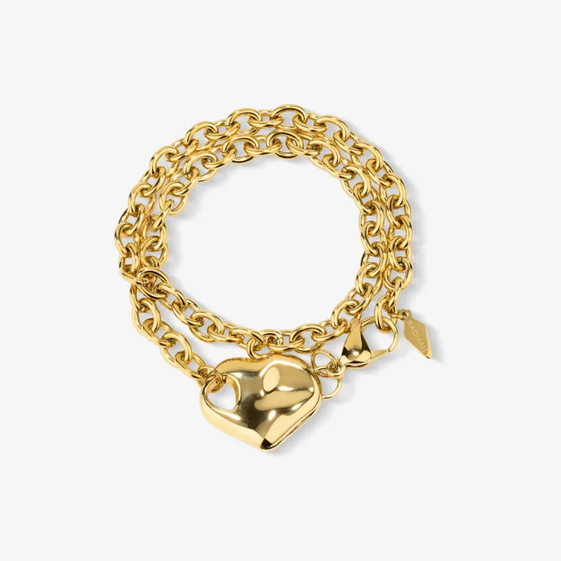 Pulsera dorada mujer corazón Center | Radiant