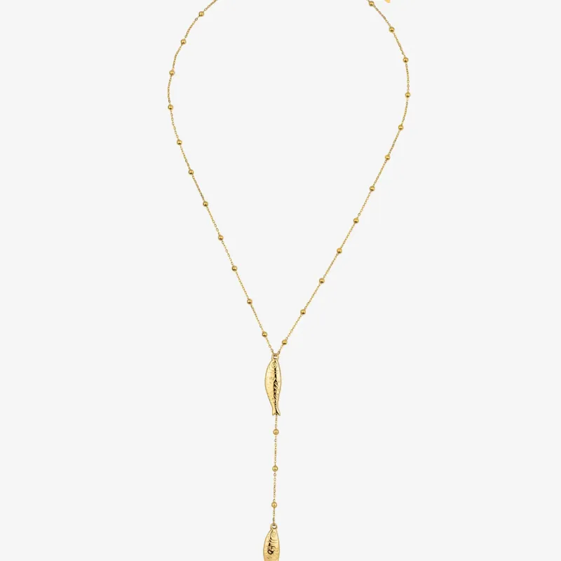 Collar dorado mujer pez vertical Sea | Radiant