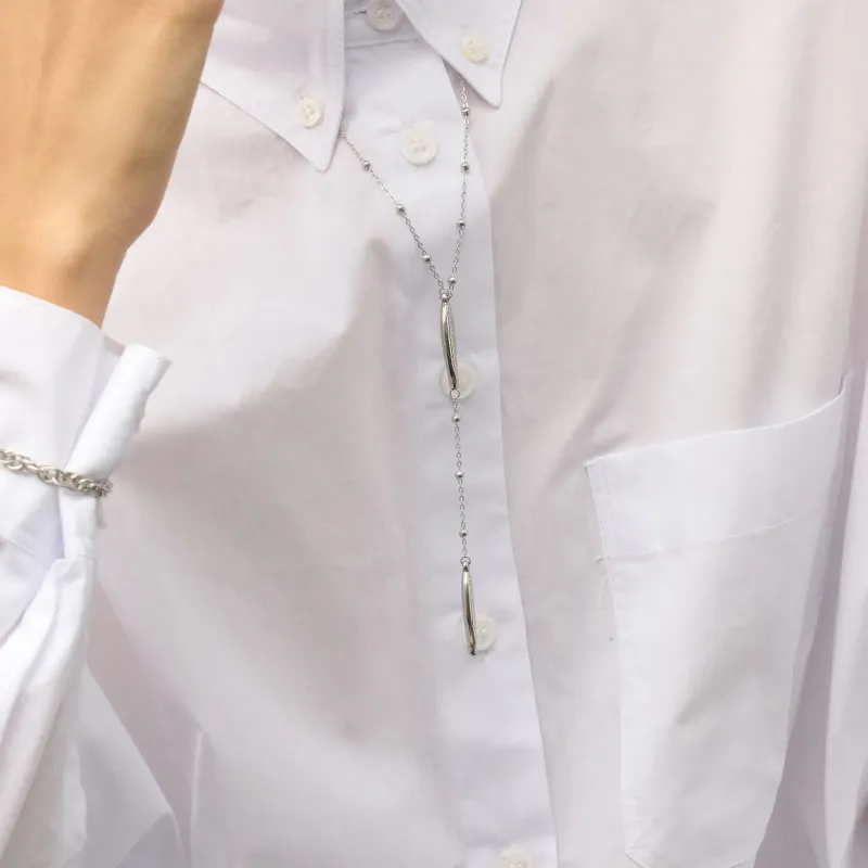 Collar plateado mujer pez vertical Sea | Radiant