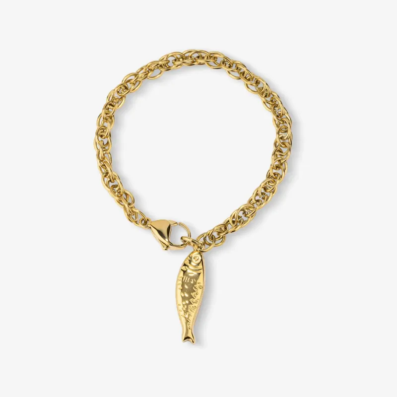 Pulsera dorada mujer con pez Sea | Radiant