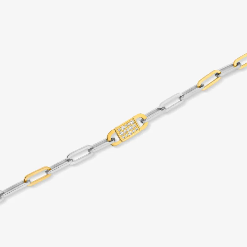 Collar bicolor mujer con cristal Iced | Radiant