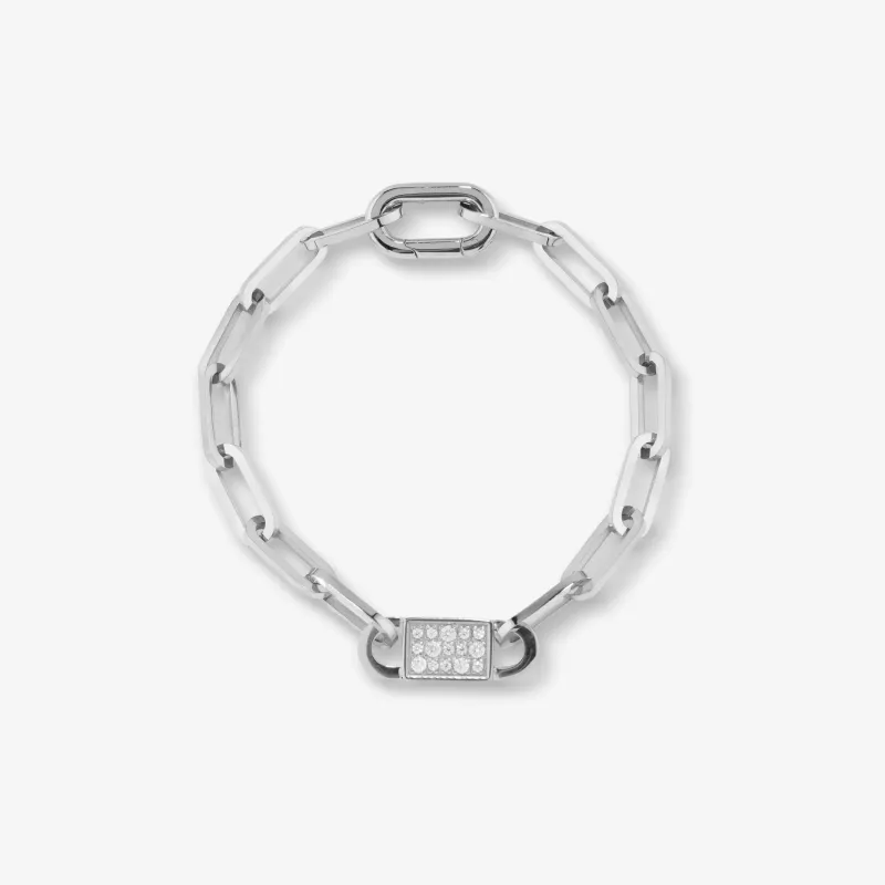 Pulsera plateada mujer con cristal Iced | Radiant