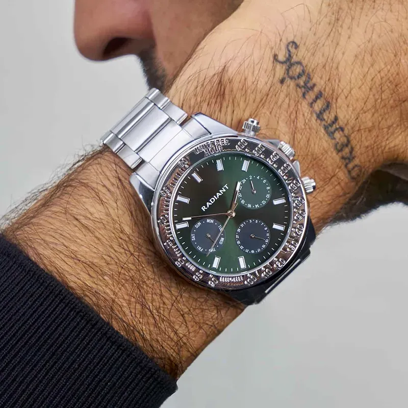 Reloj Hombre Rope Verde/Plateado
