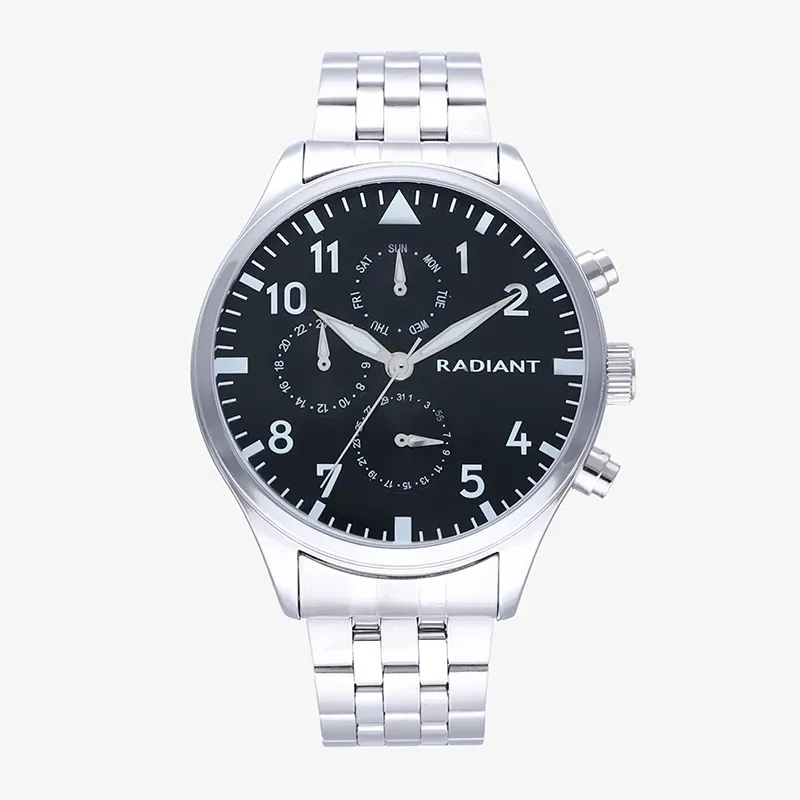 Reloj Hombre Caiman Negro/Plateado