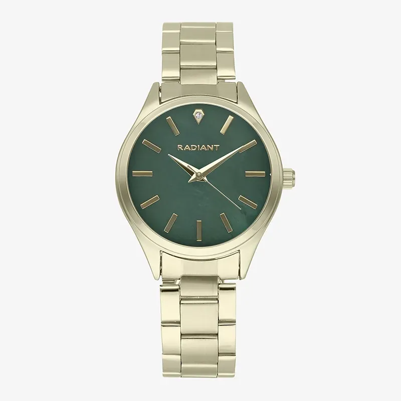 Reloj Mujer Carly 35MM Green IPG Brazalete, Acero, Dorado Radiant