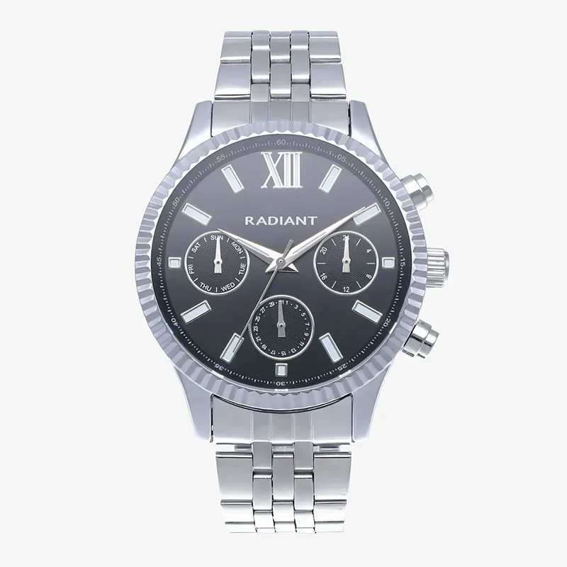 Reloj Hombre Alpha 44.5MM Negro SS Brazalete, Acero, Negro Radiant