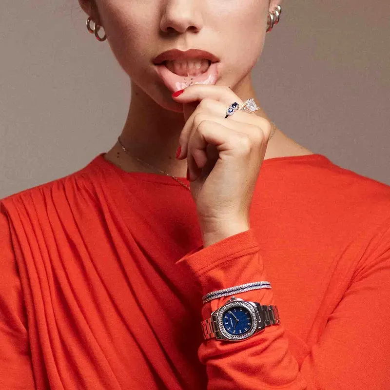 Radiant Scape Reloj de Mujer Azul Plateado con Brazalete de Acero