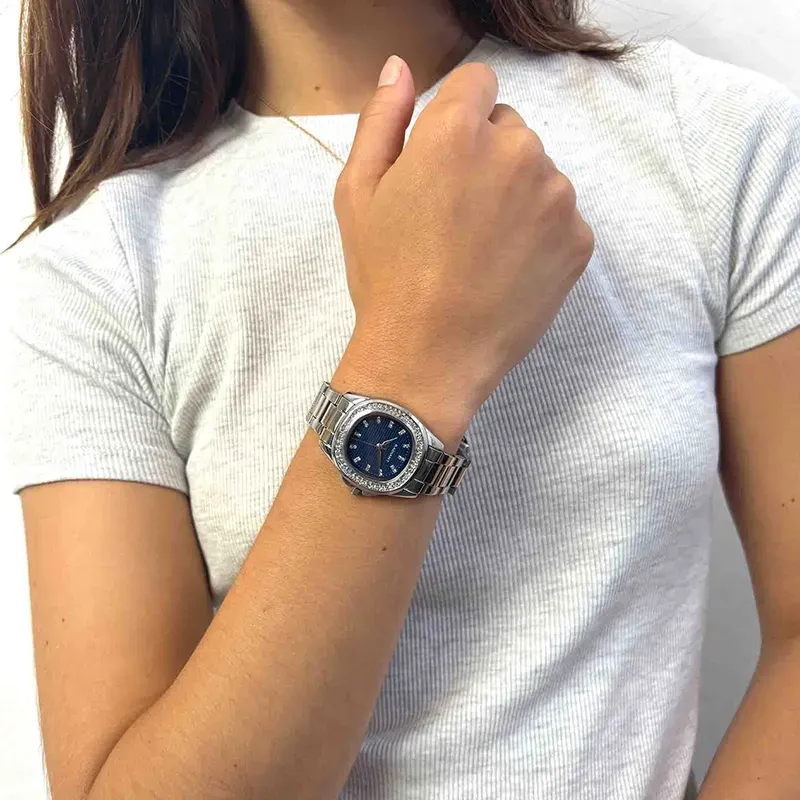 Radiant Scape Reloj de Mujer Azul Plateado con Brazalete de Acero