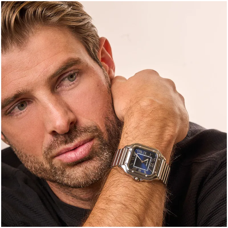 Reloj Hombre Chris Him Azul Plateado
