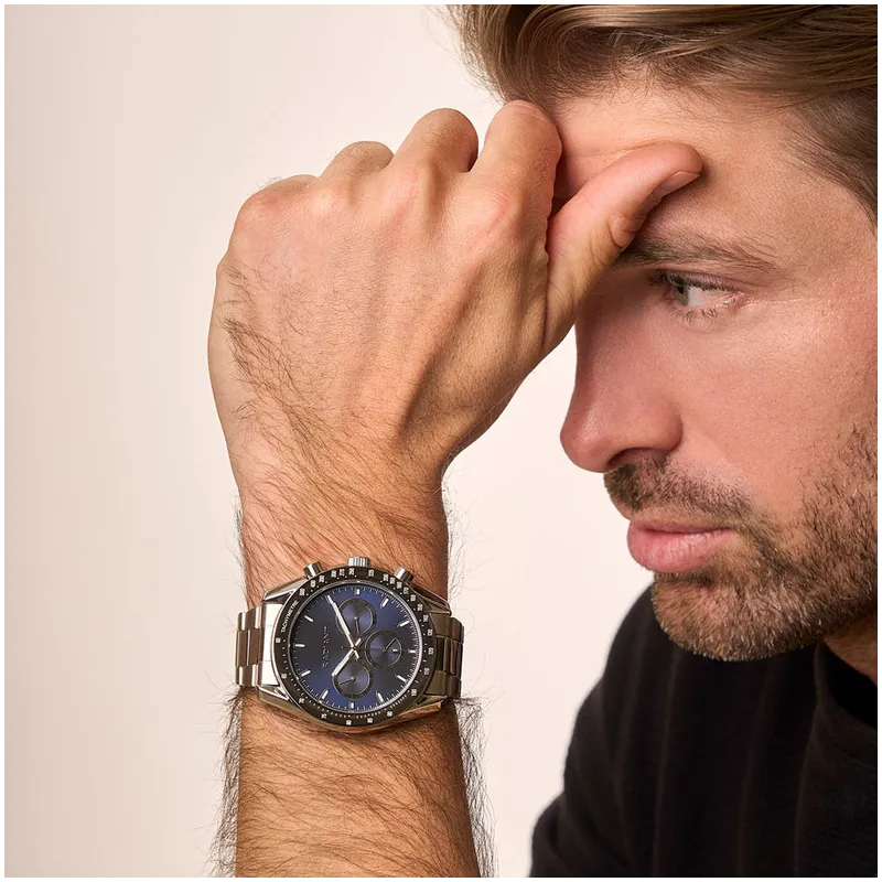 Reloj Hombre Marlon Azul Plateado