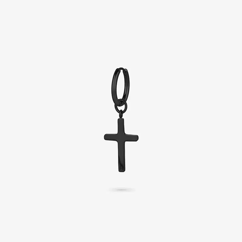 Pendiente Cruz Negro ROUTE 66 de Hombre RADIANT Joyas