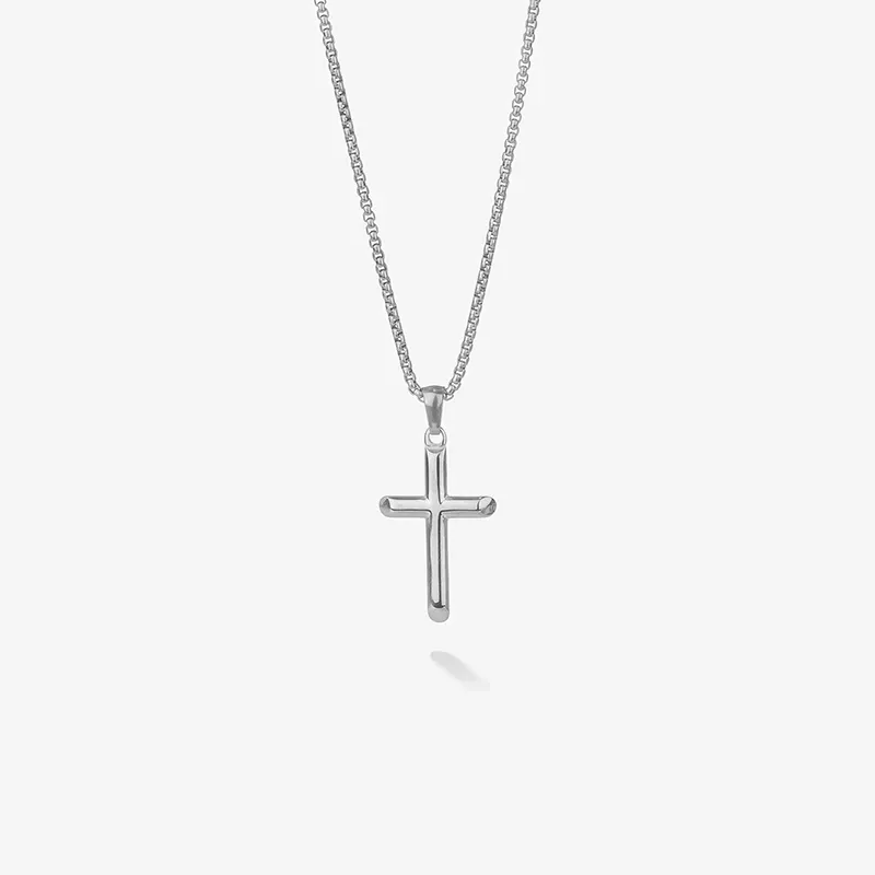 Collar Hombre Mateo Cruz Fina en Plata