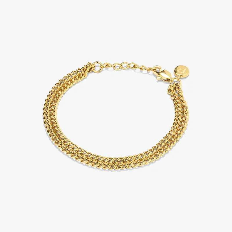 Pulsera Hombre Txema Doble Dorado