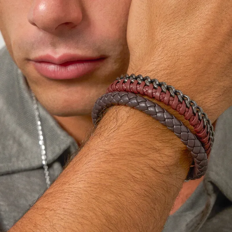 Pulsera Hombre Nature Leather Marrón | Radiant