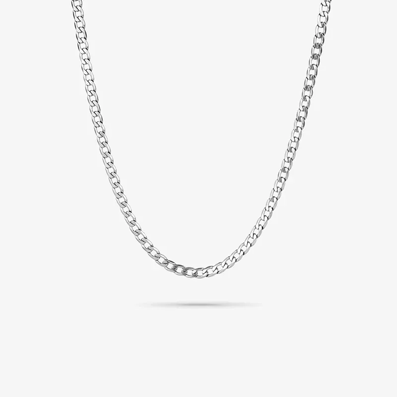 Collar Hombre Flat Padlock Plateado | Radiant