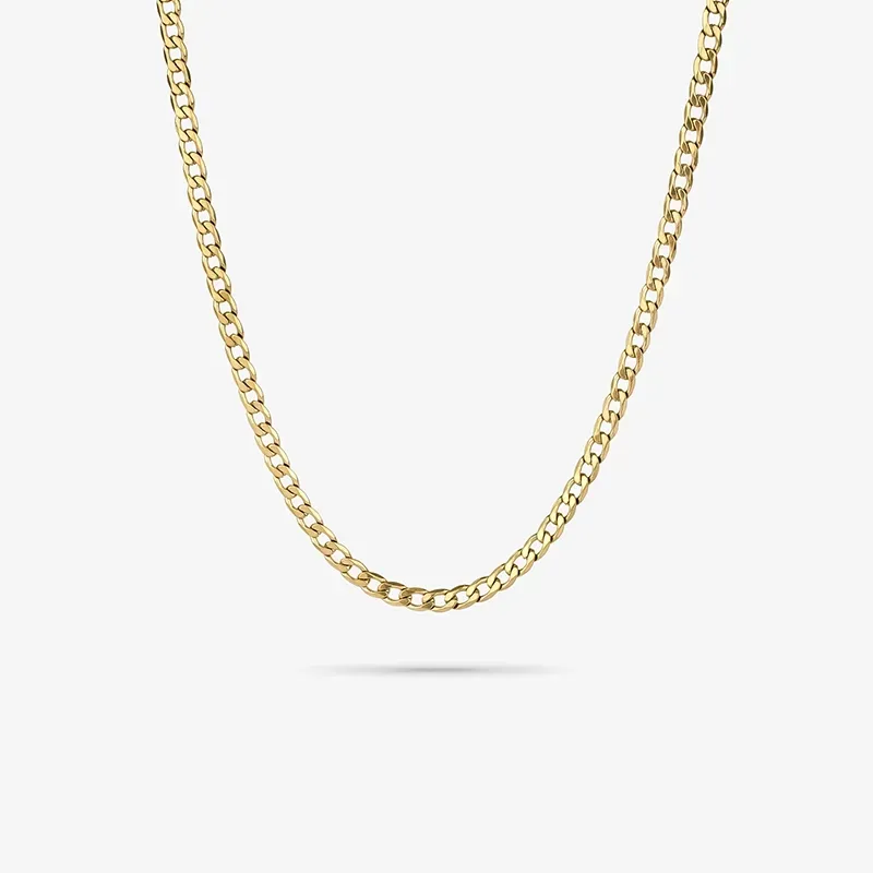 Collar Hombre Flat Padlock Dorado | Radiant