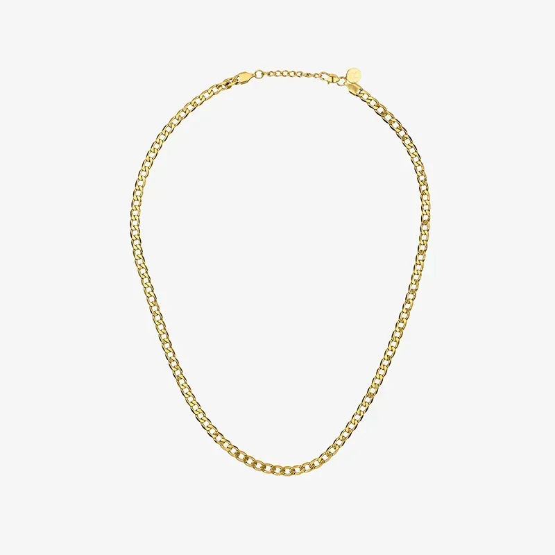 Collar Hombre Flat Padlock Dorado | Radiant