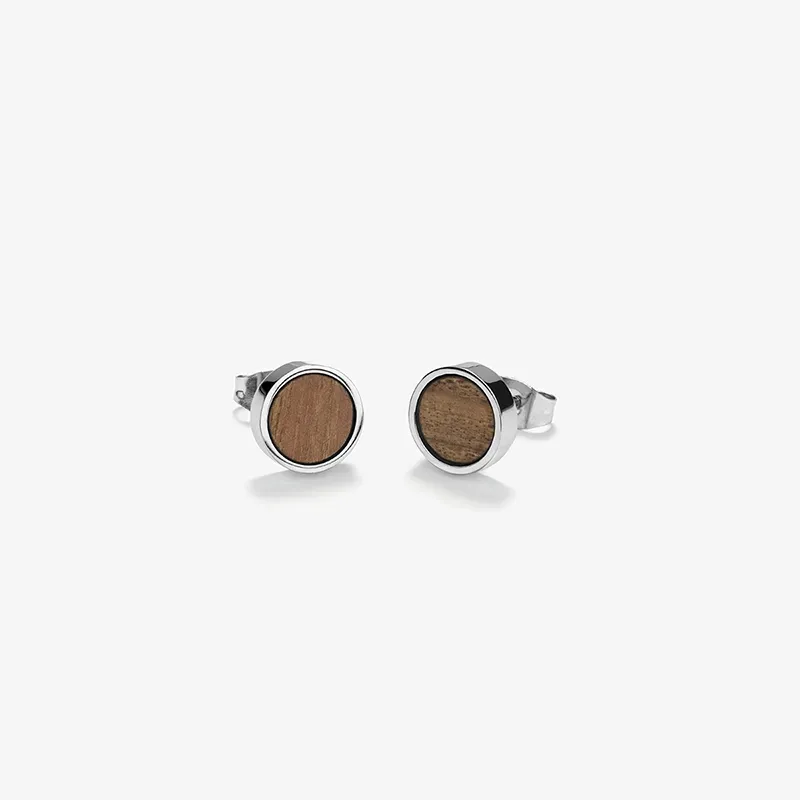 Pendientes Hombre Nature Plateado/Wood | Radiant