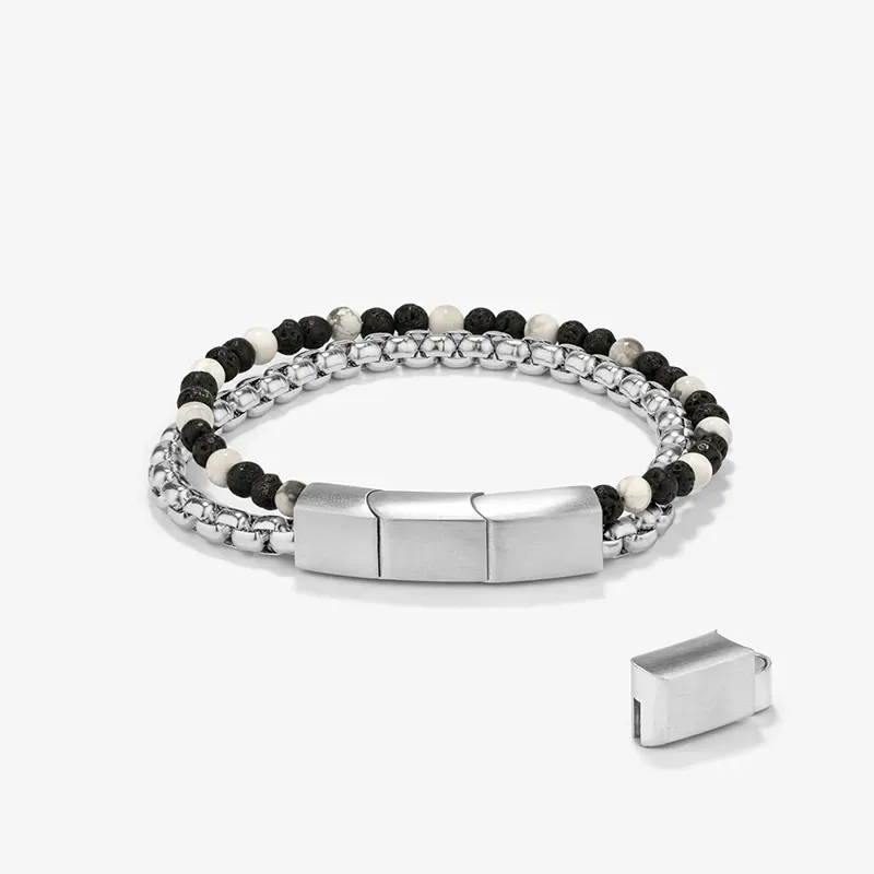  Pulsera Hombre Bali Beads Plata | Modernidad y Elegancia