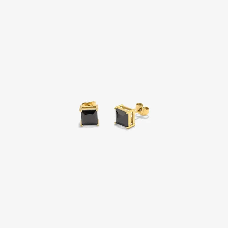 Pendientes Hombre Atlante Onyx Oro | Sofisticación y Elegancia