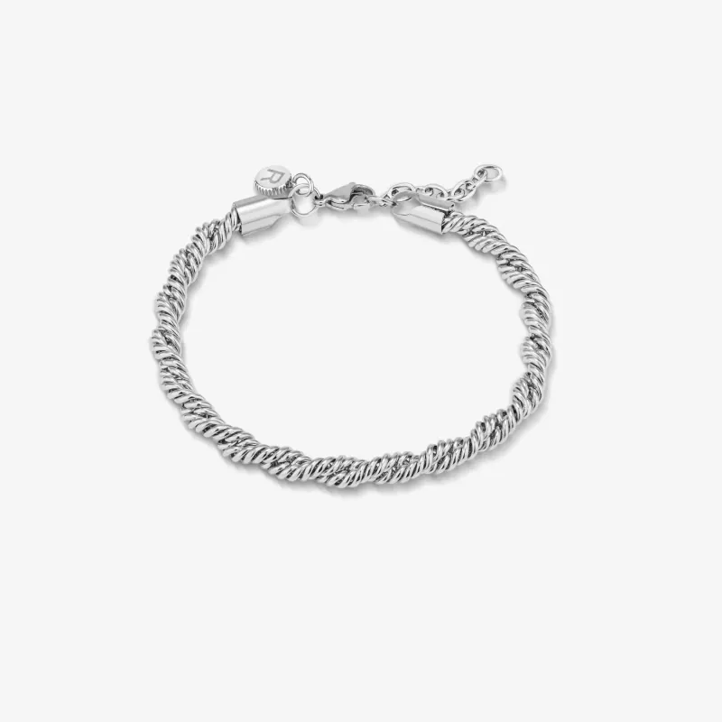 Pulsera Hombre Riviera Trenzada Plateada | Radiant